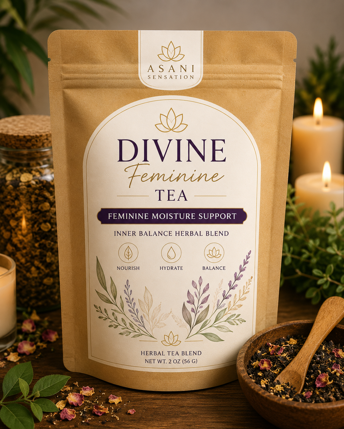 DIVINE FEMININE TEA - FEMININE MOISTURE SUPPORT